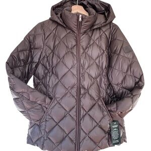 Lauren Ralph Lauren Women's Packable Quilted Down Hooded Jacket Coat NWT size M
